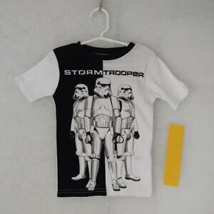Star Wars Storm Trooper Graphic PJ Top Youth Size 6 Black White New